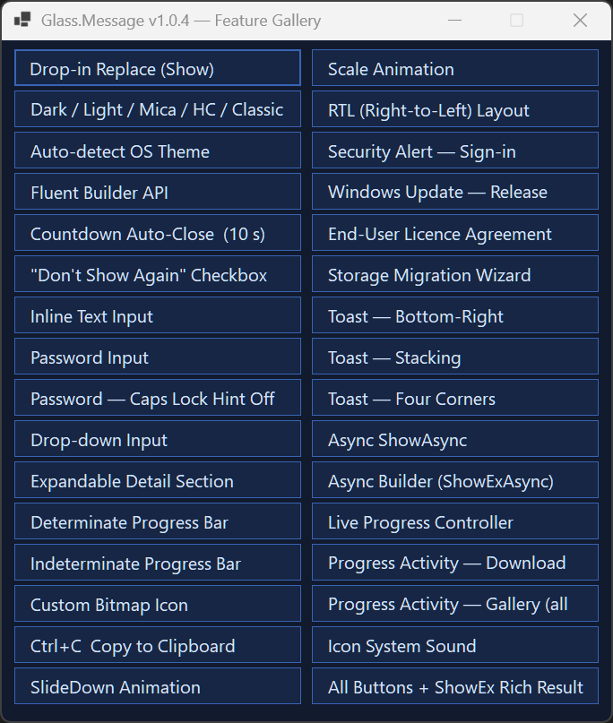 Glass.Message feature gallery